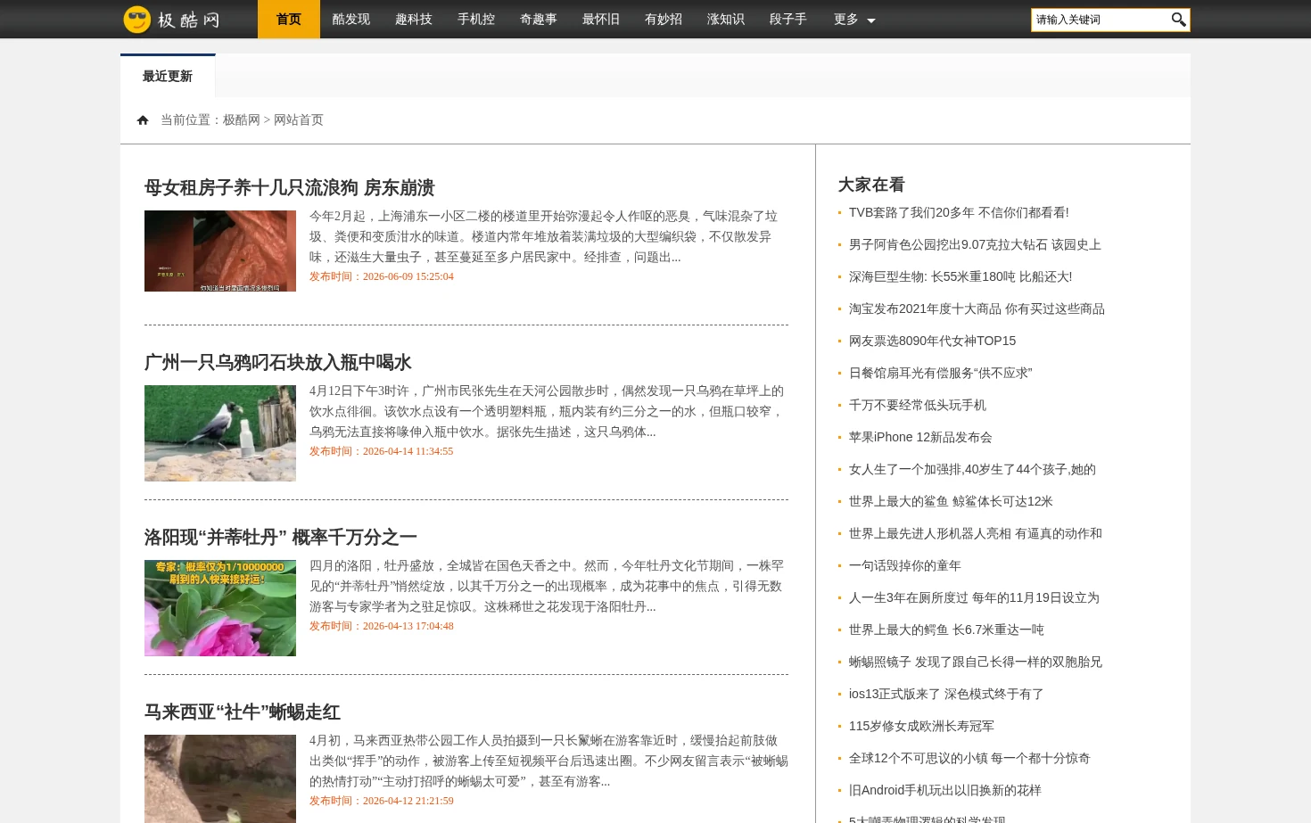 极酷网 页面快照